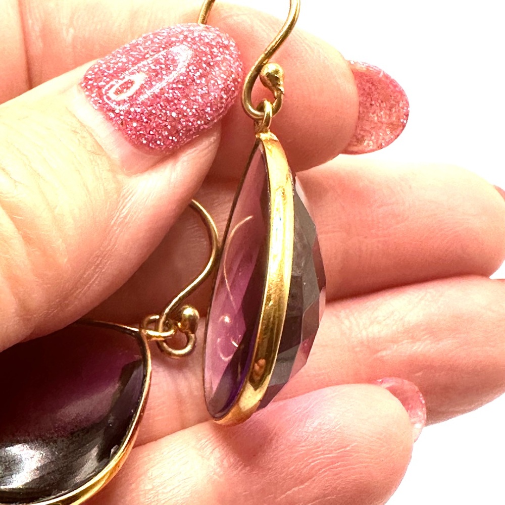Amethyst earrings. - Picture 9 of 9